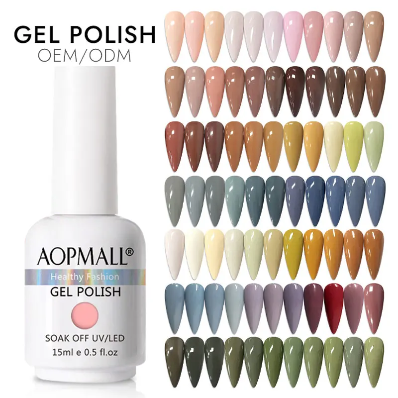 AOPMALL Newest Popular Trends Soak Off Gel Varnish UV Gel Long Lasting Gel Nail Polish Set For Nail Art