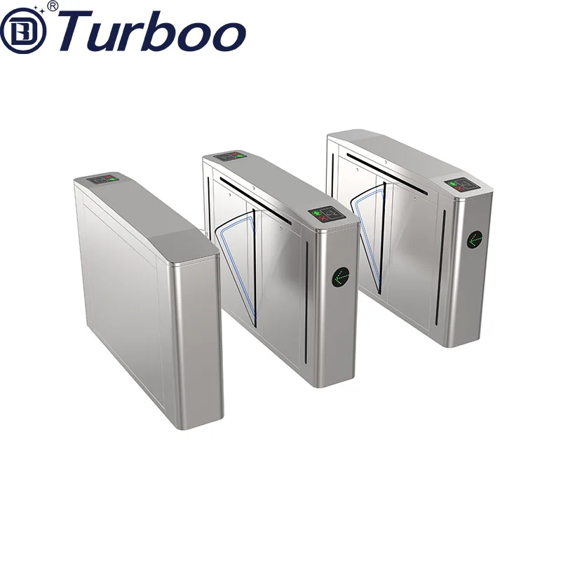 High Speed Access Control Turnstile Intelligent Flap Barrier Gate Metro Station Pedestrian Barrier Gate