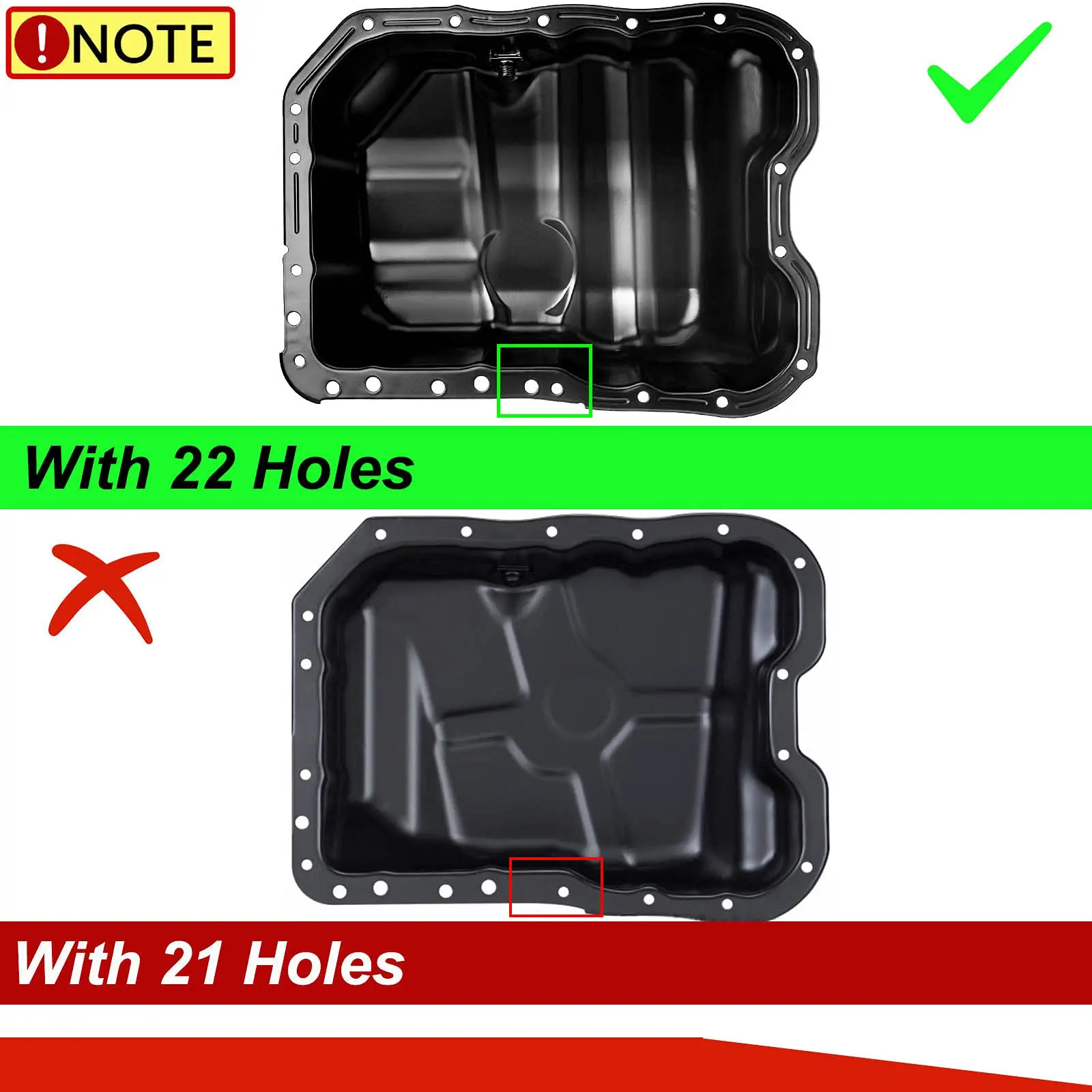 Engine Oil Pan and Drain Plug Replacement for Chrysler 200 Sebring Dodge Journey Hyundai Sonata Santa Fe Tucson Jeep Compass Kia