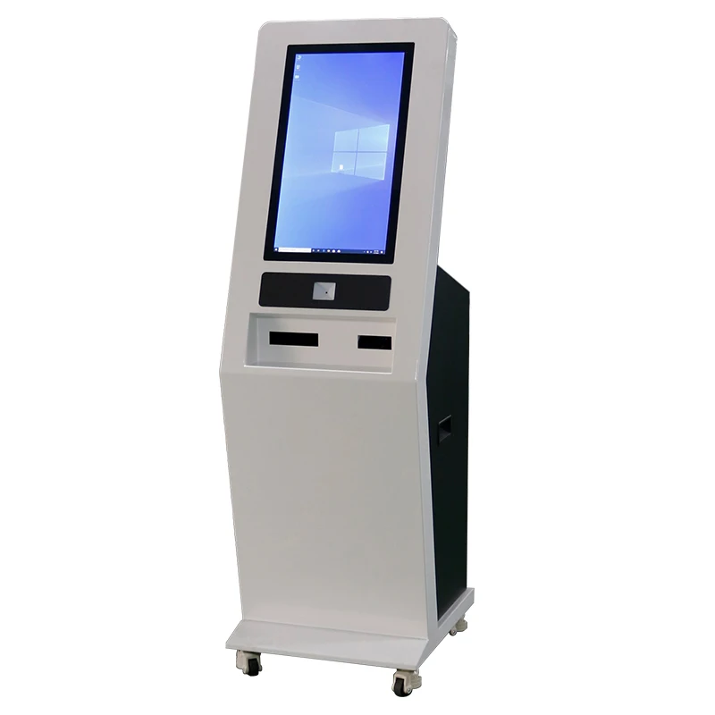 Customized freestanding badge printing solution self service kiosk with QR scanner printer NFC for airport events and exhibition