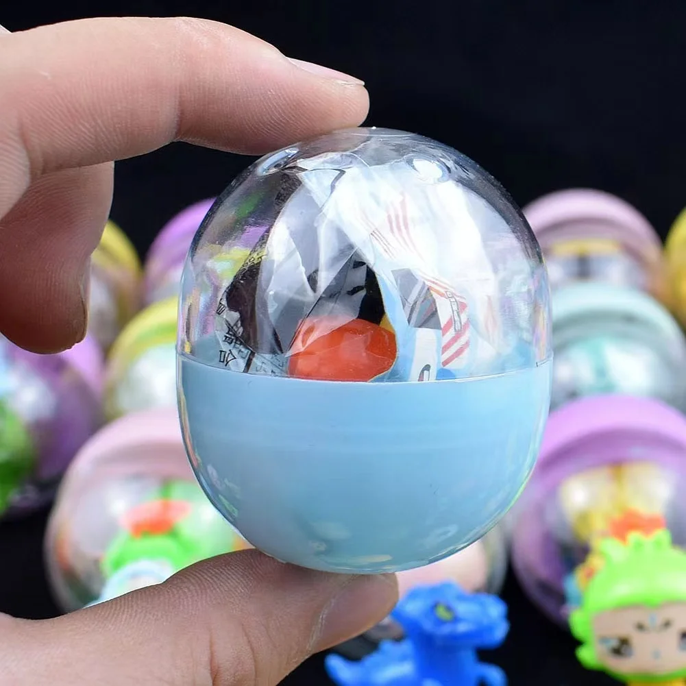 55mm Transparent Twisted Egg Toy Surprise Eggs Gachapon Vending Machine Capsule Toys Round Ball Filled Doll Toys