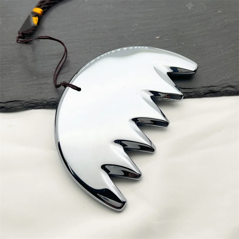 Natural Energy Stone Terahertz Massage Lightweight Portable Shaving V Face Beauty Grooming Six Teeth Scraping Scalp Comb