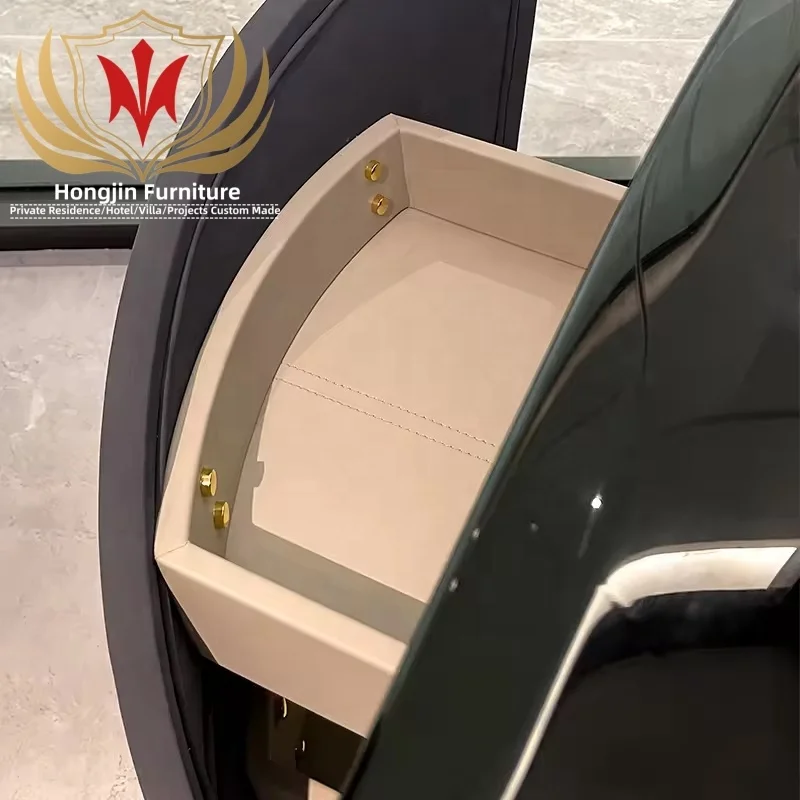 HJ HOME Home office rich furniture solid wood leather upholstered executive workstation marble desktop modern office table set