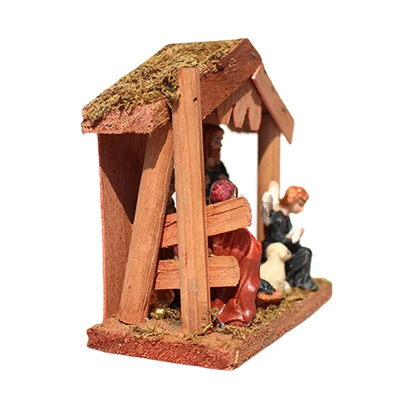 New Jesus Birth Scene Decoration Horse Trough Group House Resin Crafts Statue Religious Church Home Decoration