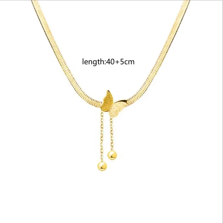 AZL Razor chain frosted butterfly steel ball sexy necklace snake chain