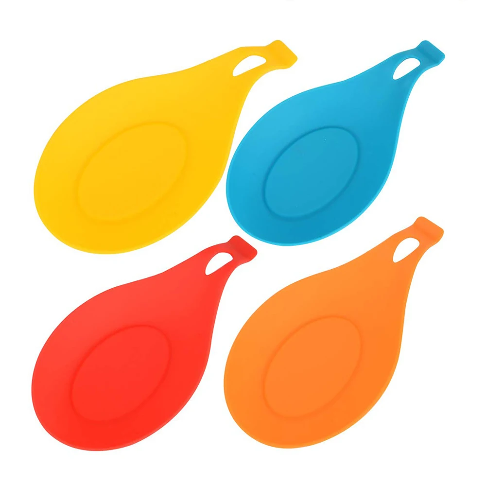 Yongli Food Grade Silicone Spoon Holder Utensil Rest Silicone Grey Color Drip Pad Rests & Pot Clips