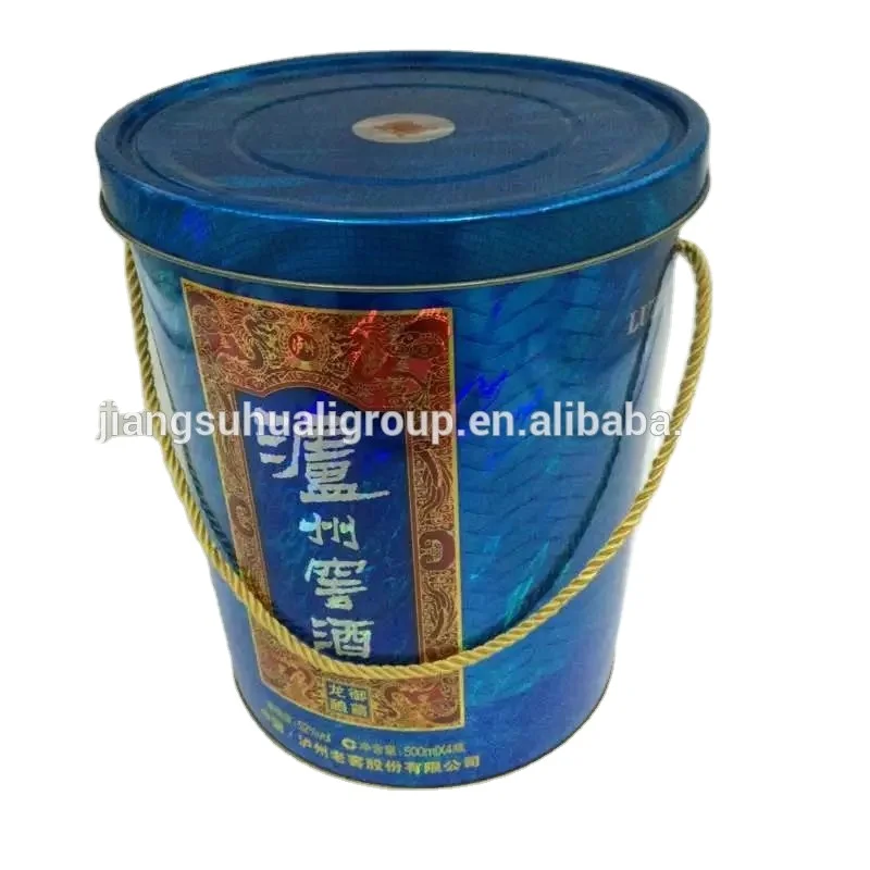 
Custom printed wine tin bucket ice bucket tin barrel 