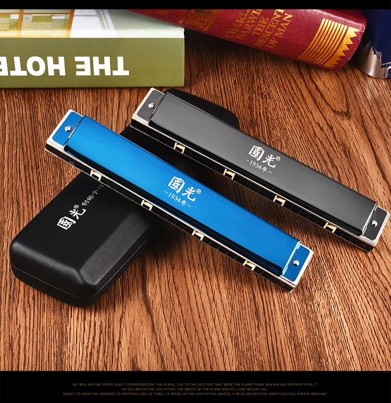 Student Child Adult Beginner Accent Professional Performance Grade Stainless Steel Covered 24 Hole Polyphonic C Key Harmonica