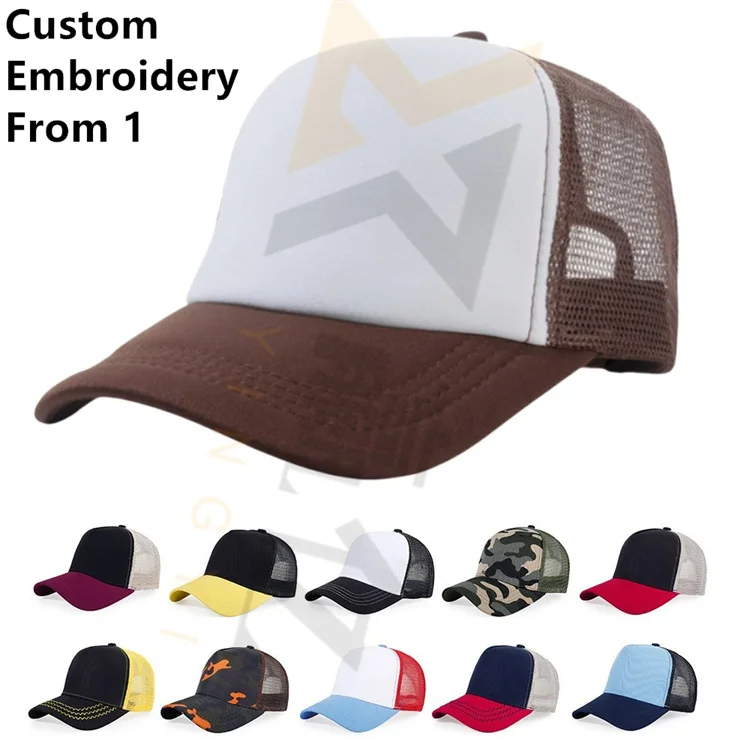Luxury 6 Panel Multi Color Outdoor Golf Baseball Sports Cap Gorras Custom 3d Embroidered Logo Printed Mesh Trucker Hat