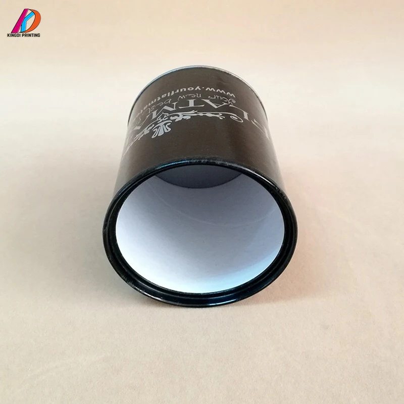 Eco friendly 100% recycled black color cardboard paper tube with custom logo