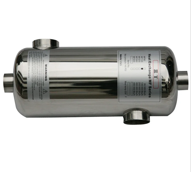 Swimming pool 40KW heat exchanger shell and tube heat exchanger