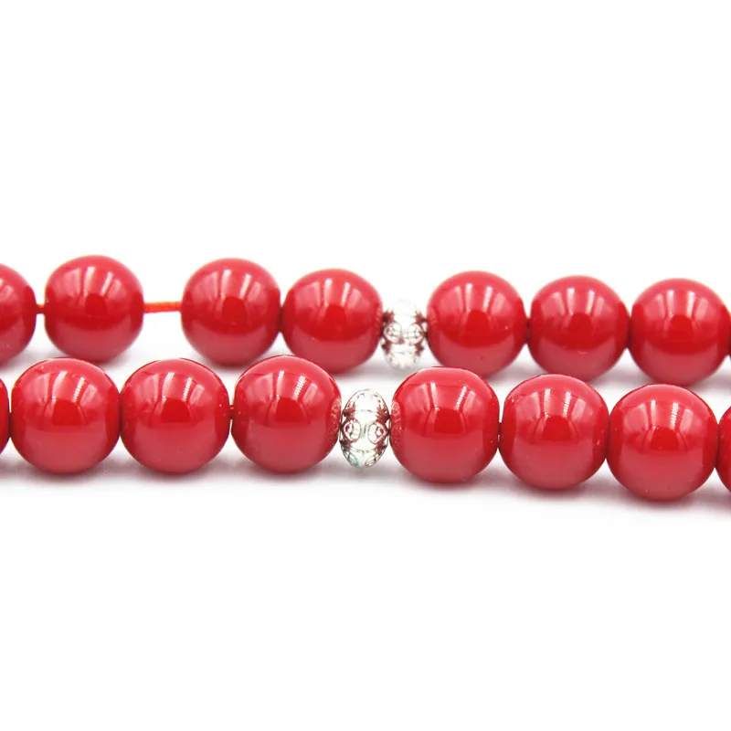 Tasbih Beads Luxury Style Muslim Prayer 33 PCS Red Stone Link Bracelet