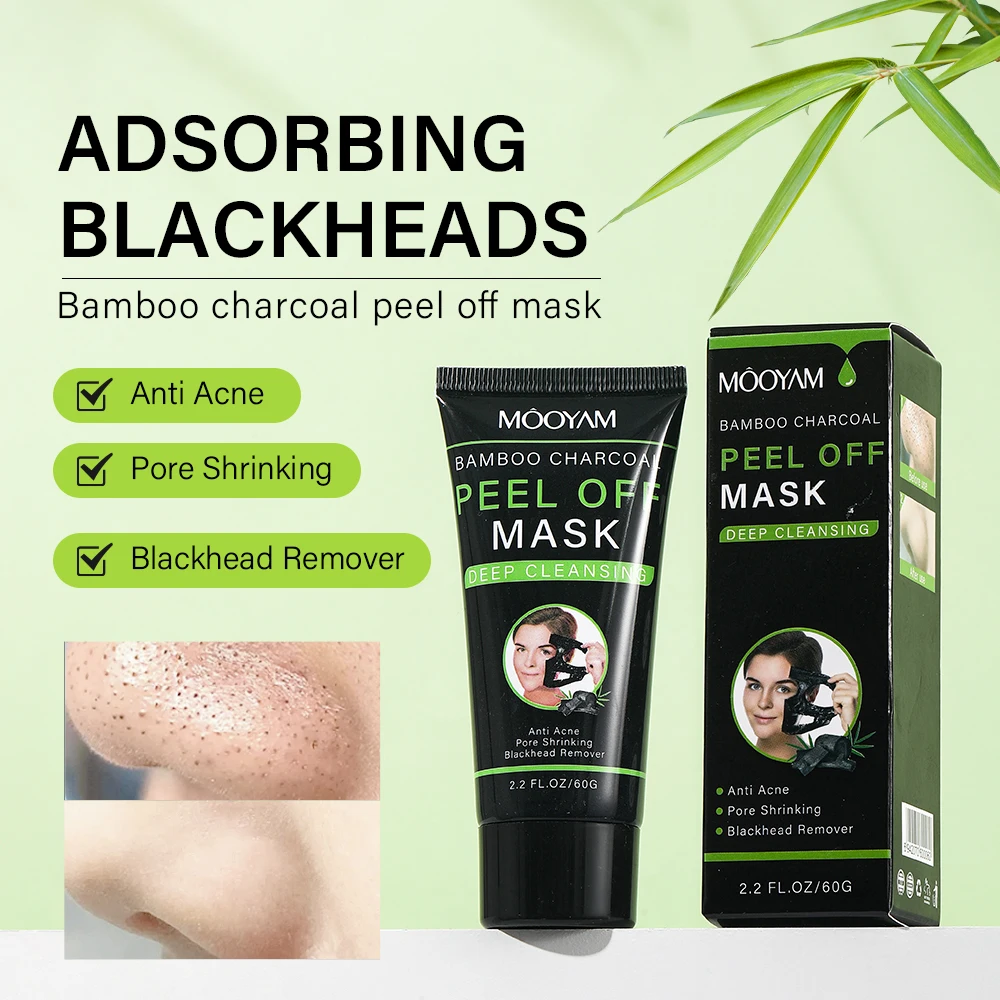 Face Skin Acne Treatment Face Mask Deep Cleansing Peel Off Face Black Mask And Nose Charcoal Blackhead Remover Mask