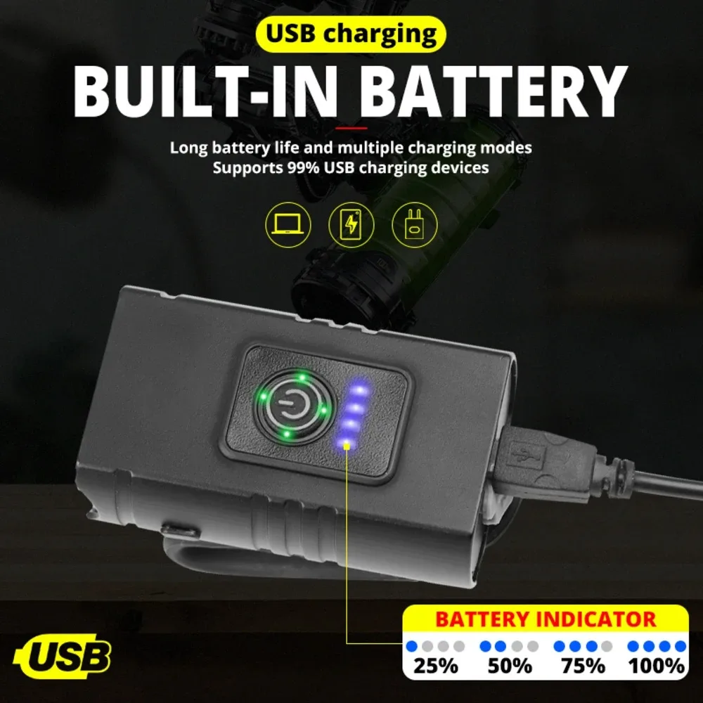 Bicycle Light T6 LED Front USB Rechargeable MTB Mountain Bicycle Lamp 1000LM Bike Headlight Flashlight Cycling Scooter tail