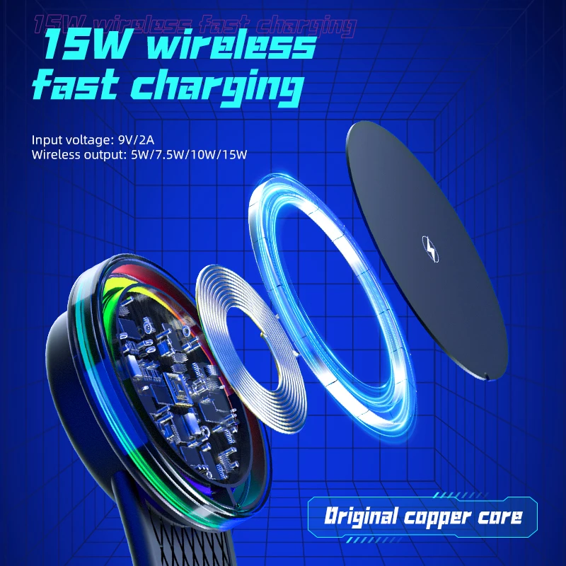 360 magnetic adjustable mobile wireless car charger mount bendable phone mount phone holder for charging