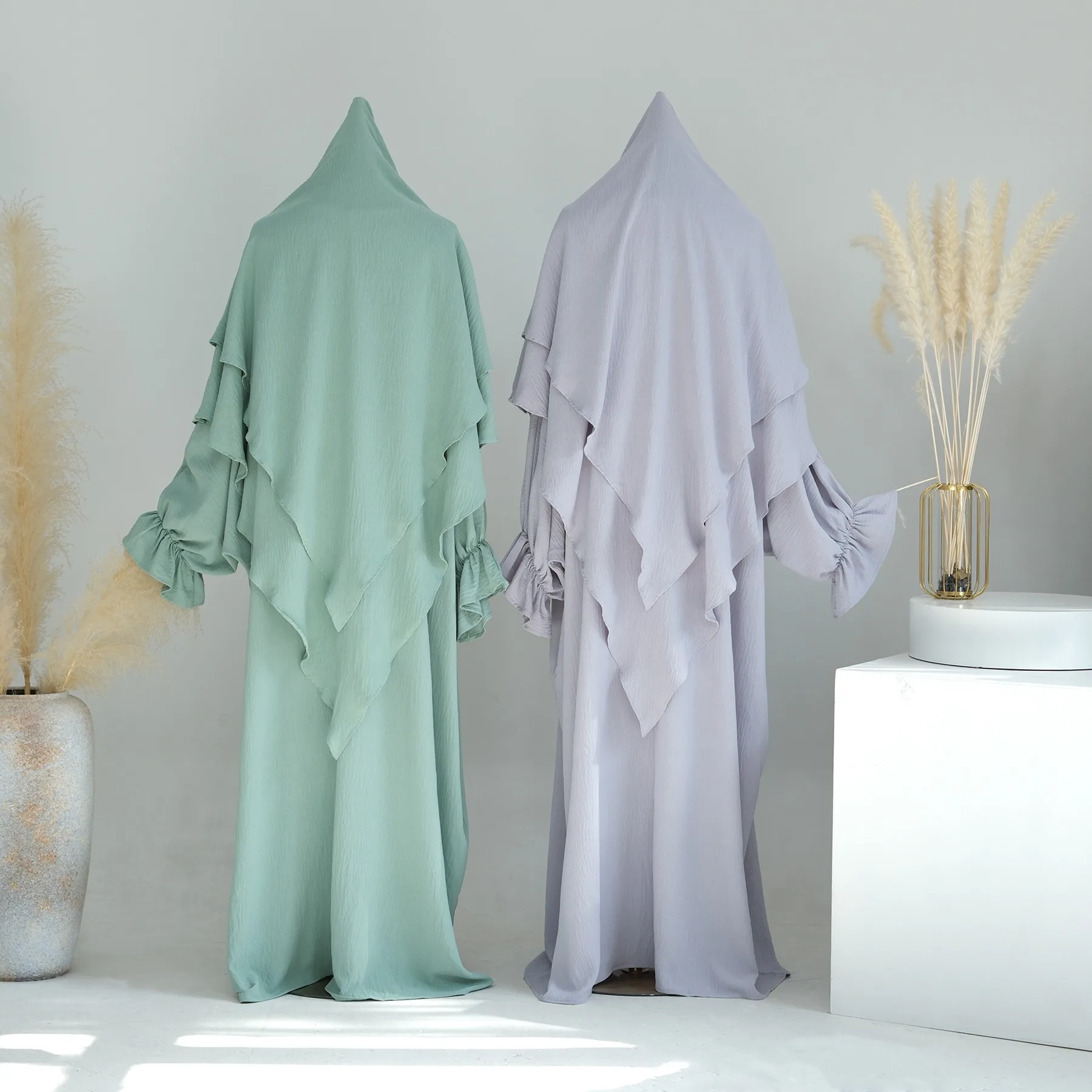 2023 Latest Designs Turkish Green Long Abaya Muslim Dress Women Kaftan Dubai From Islamic Clothing Modest Evening Dress Abaya