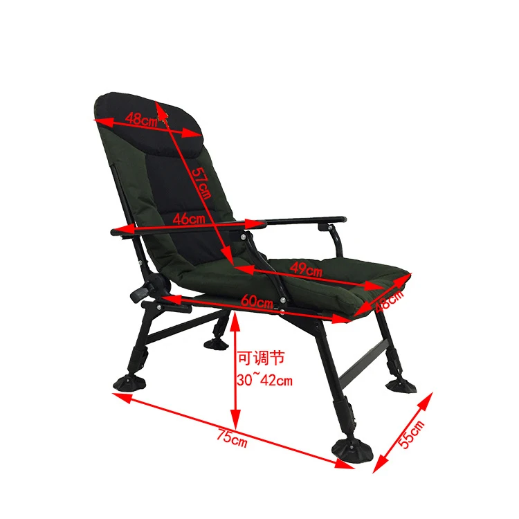 High quality outdoor  carp fishing folding chair adjustable chair with cushion