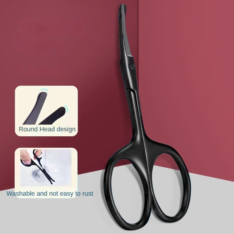Sunshine Nose Hair Scissors Stainless Steel Rounded Tip Small Shears Safety Beauty Trimming Kit