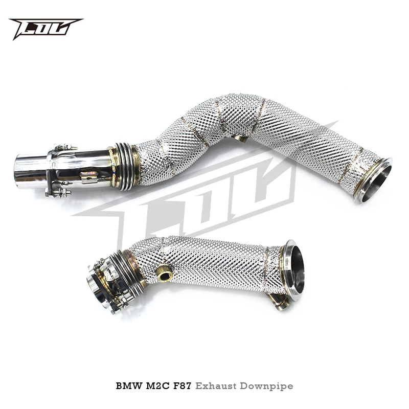 OEM Stainless Steel Downpipe For BMW M2C M2 Competition F87 3.0T 2023 Racing Car Free Flow Exhaust Pipes With Heat Shield