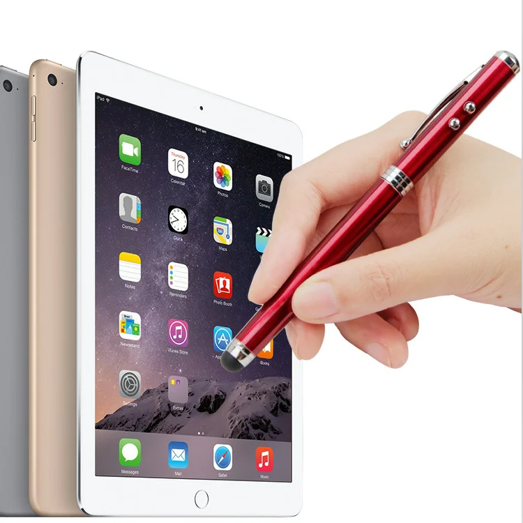 4 In 1 Metal Pens Multi-Functions Advertising Led Touch Screen Stylus Metal Ballpoint Pens