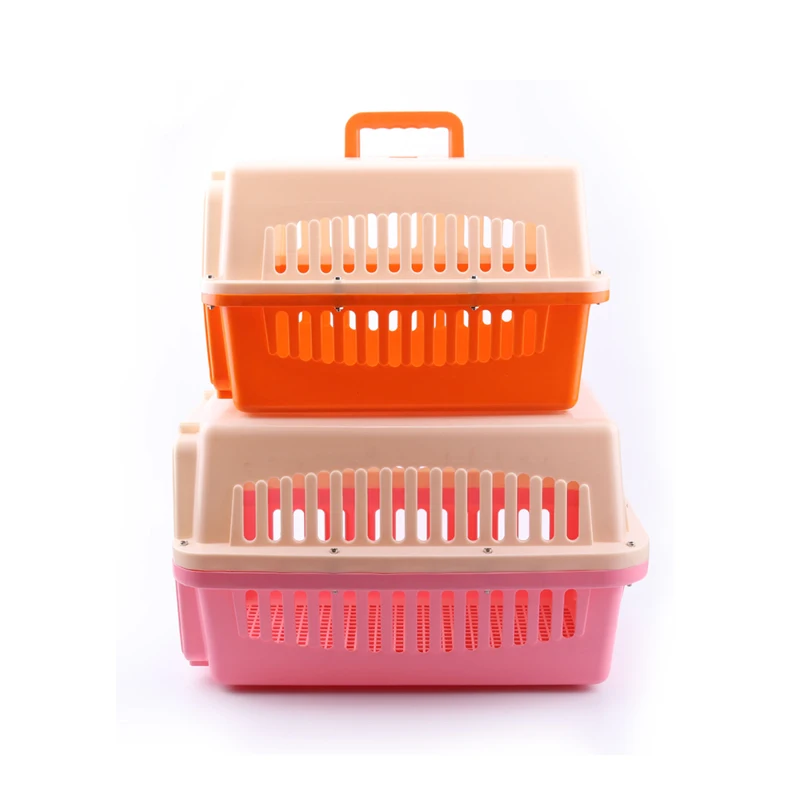 Portable pet cat dog transport cage kennel indoor pet dog cage air travel dog carrier on wheels & walking pet carrier
