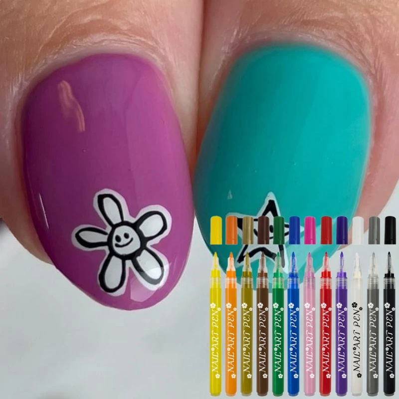 KHY Powder Girl Dye Tool Gold Marble Line Ink Toy Art Multicoloured For Writing Painting Gradient Nail Colour Pen