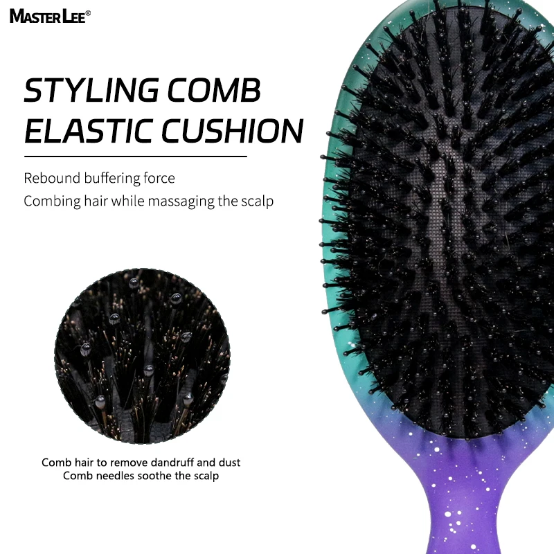 Mysterious Universe Boar Bristle detangling hair brush Comfortable Luxury Hair Brush with Paper Box or Fabric Pouch