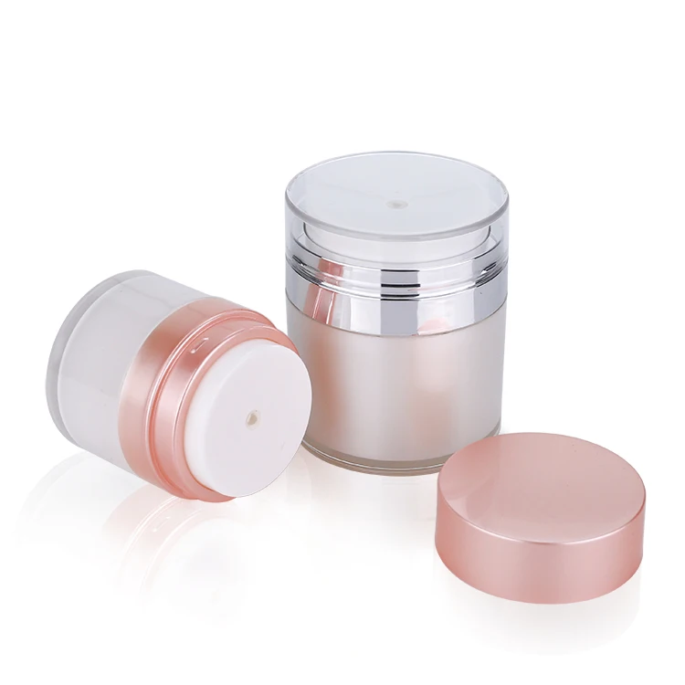 New Design 15ml 30ml 50ml Cylinder Container Double Wall Facial Cream Hand Cream Jar Luxury Airless Cosmetic pump Jar