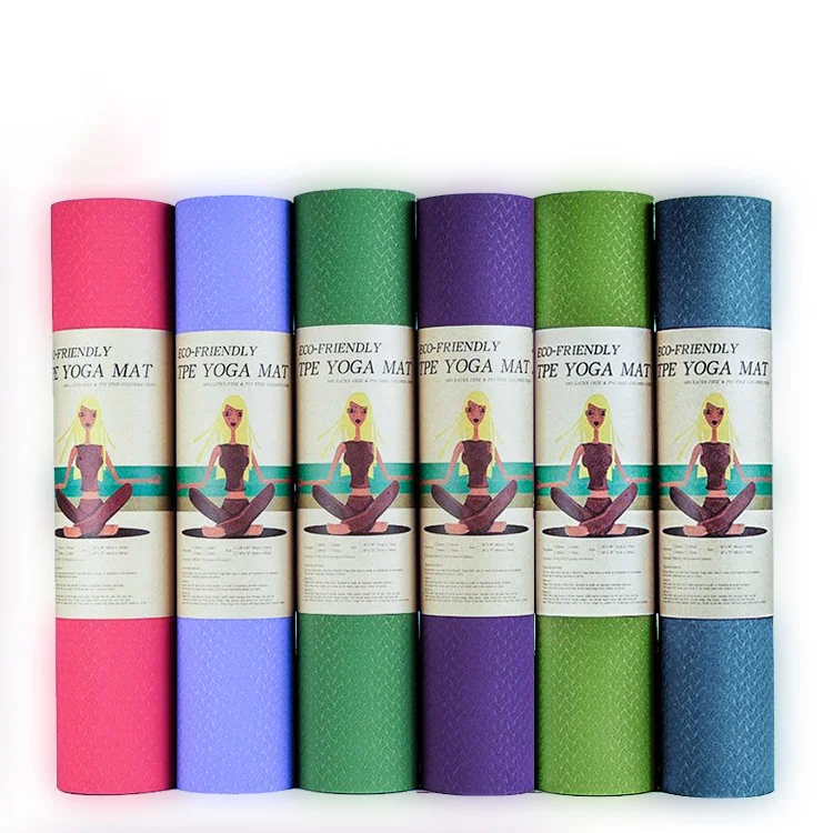 Eco Friendly 5mm 6mm 8mm TPE Fitness Travel Yoga Matt With Custom Pattern