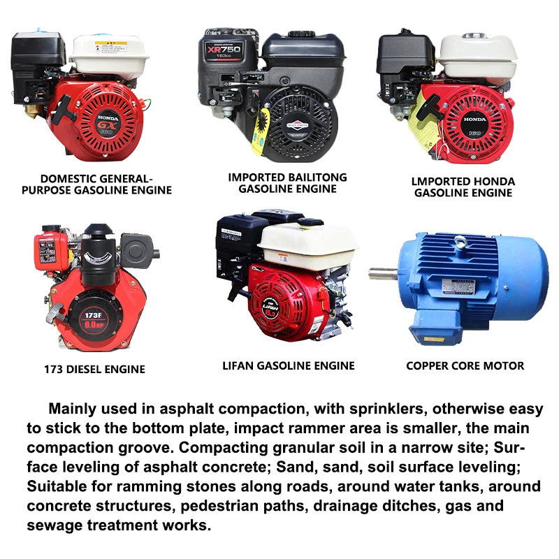 Soil Compaction Equipment Manual Vibrator Engine Plate Compactor Machine China Hot Product Customized Provided Gasoline Engines