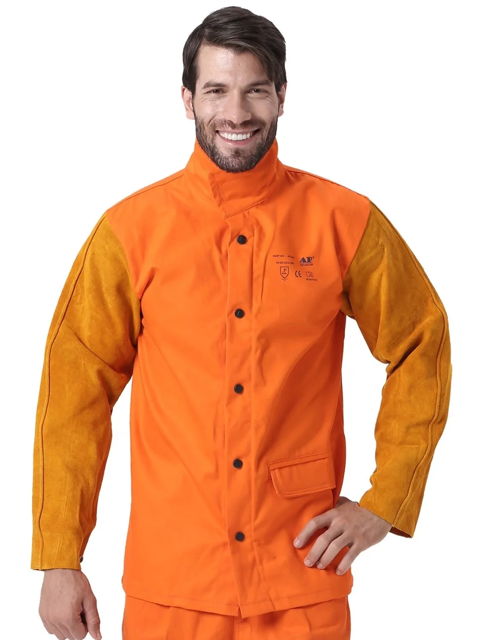 Защитный огнестойкий рабочий жакет для сварочного аппарата из воловьей кожи