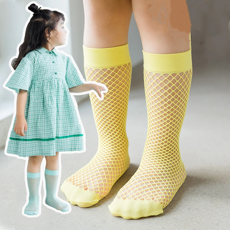 Ruffle baby girl knee high custom fishnet slouch socks kids frills lace socks baby girl ball socks toy wrist rattle anti slip