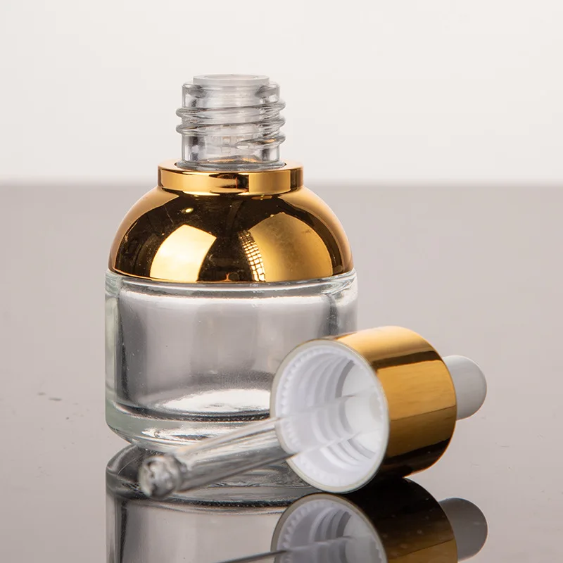 30ml Empty Glass Essential Oil Bottles with Screw Dropper Cosmetic Serum Containers for Skin Care Cream Packaging