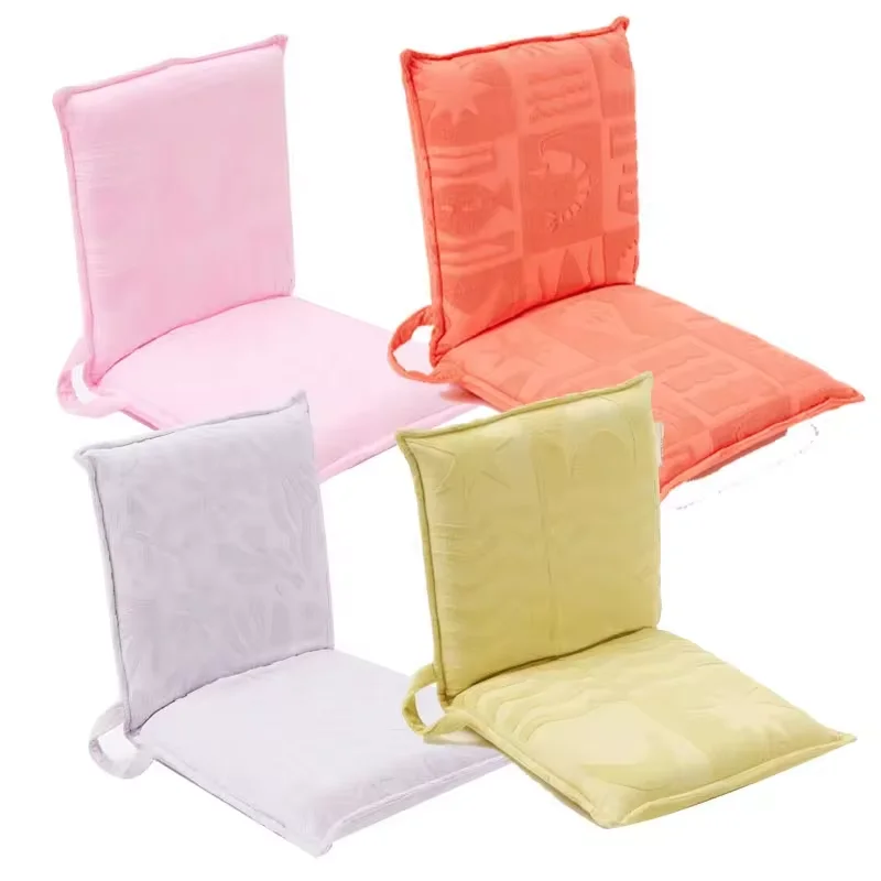 Outdoor Picnic Ultra Soft Foldable Travel Floor Lounger Premium Adjustable Folding Terry Towelling Back Beach Chair Seat