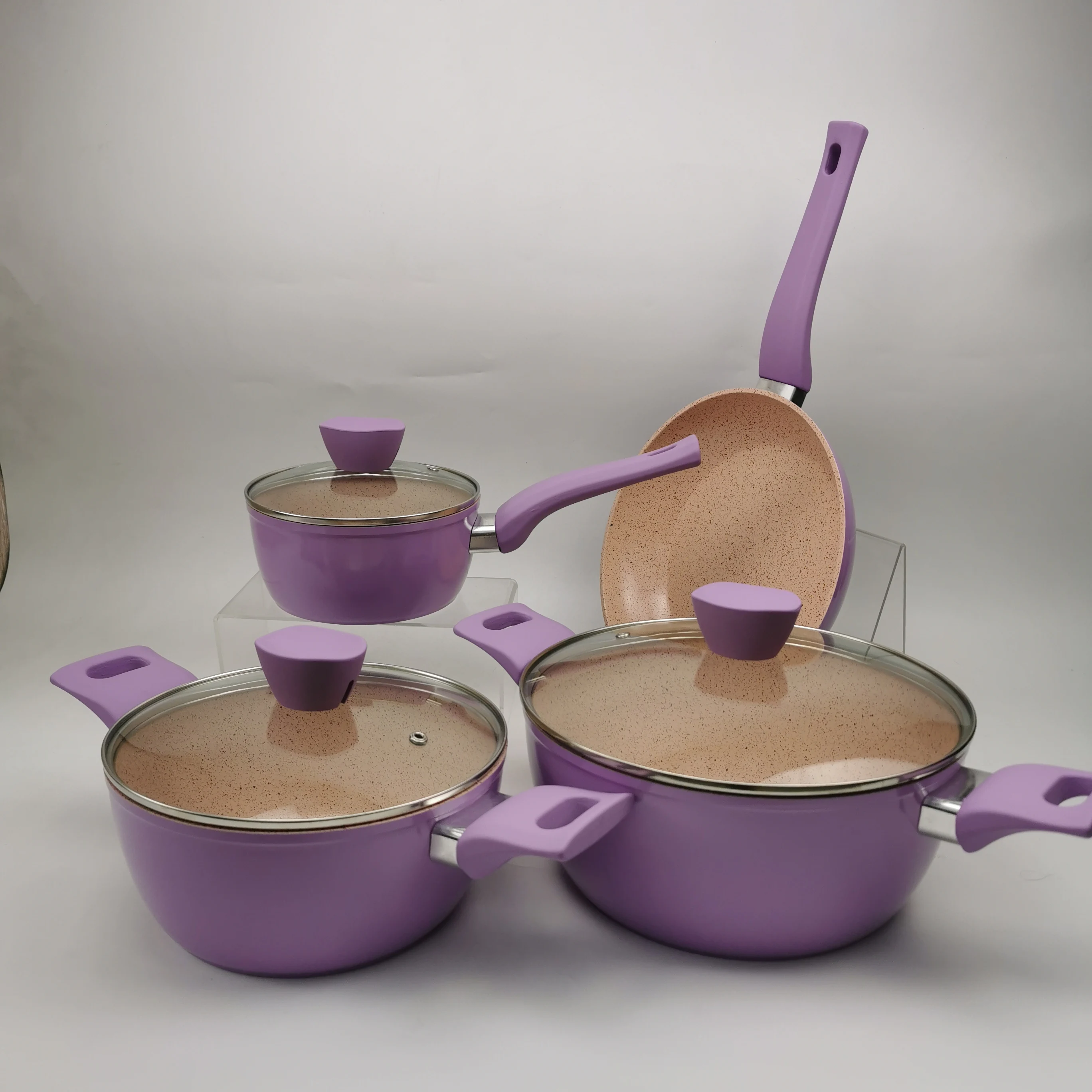 as seen on TV granite stone surface forged cookware set PFOA free anti-scratch non-stick