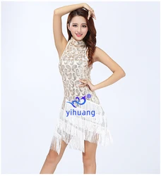High Quality Latin Dance Costumes Performance Wear Sequin Dance Dress Gatsby Party Tassel Fancy Dresses