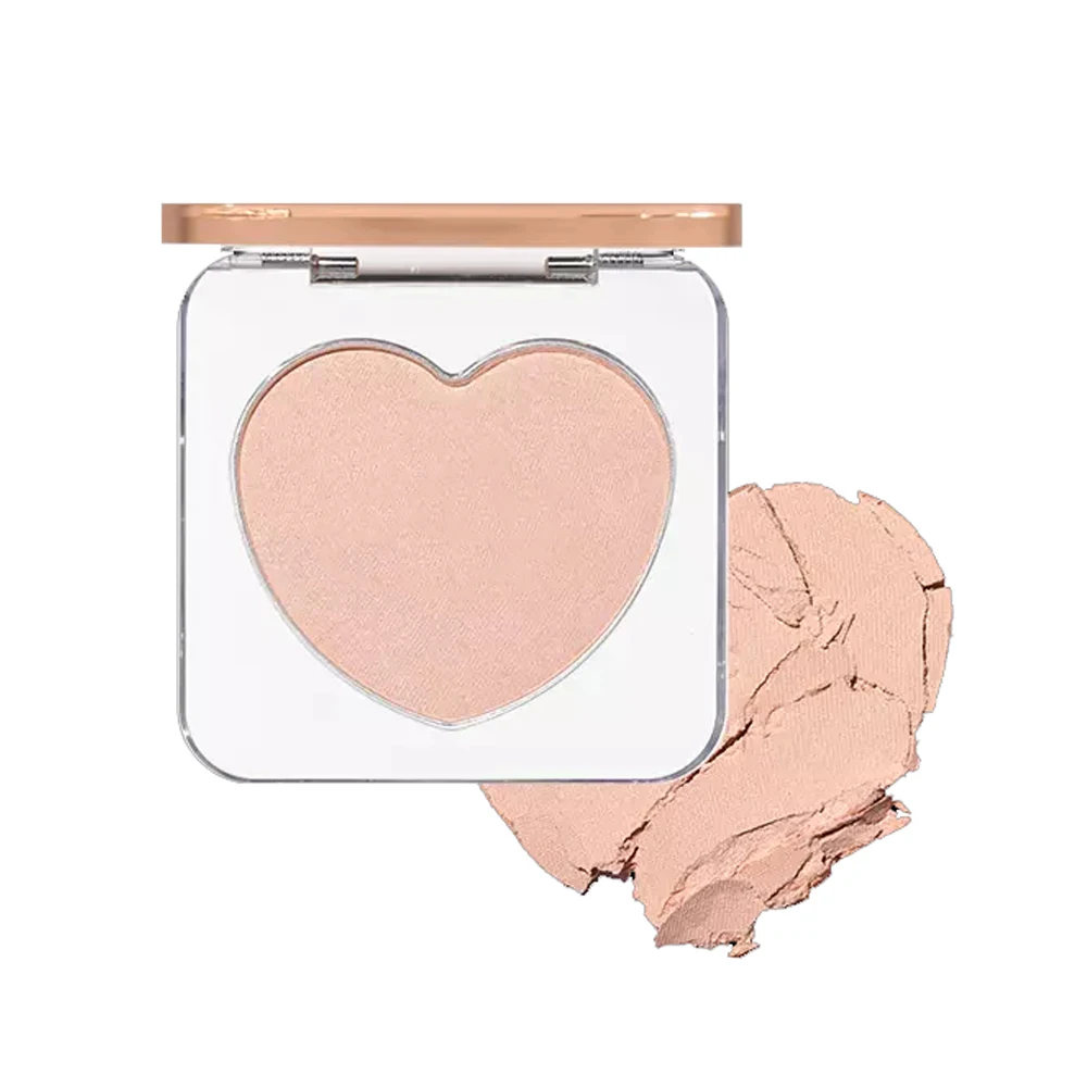 Private Label GMPC Long Lasting Waterproof Heart Shape Face Contouring Matte Monochrome Blush Palette