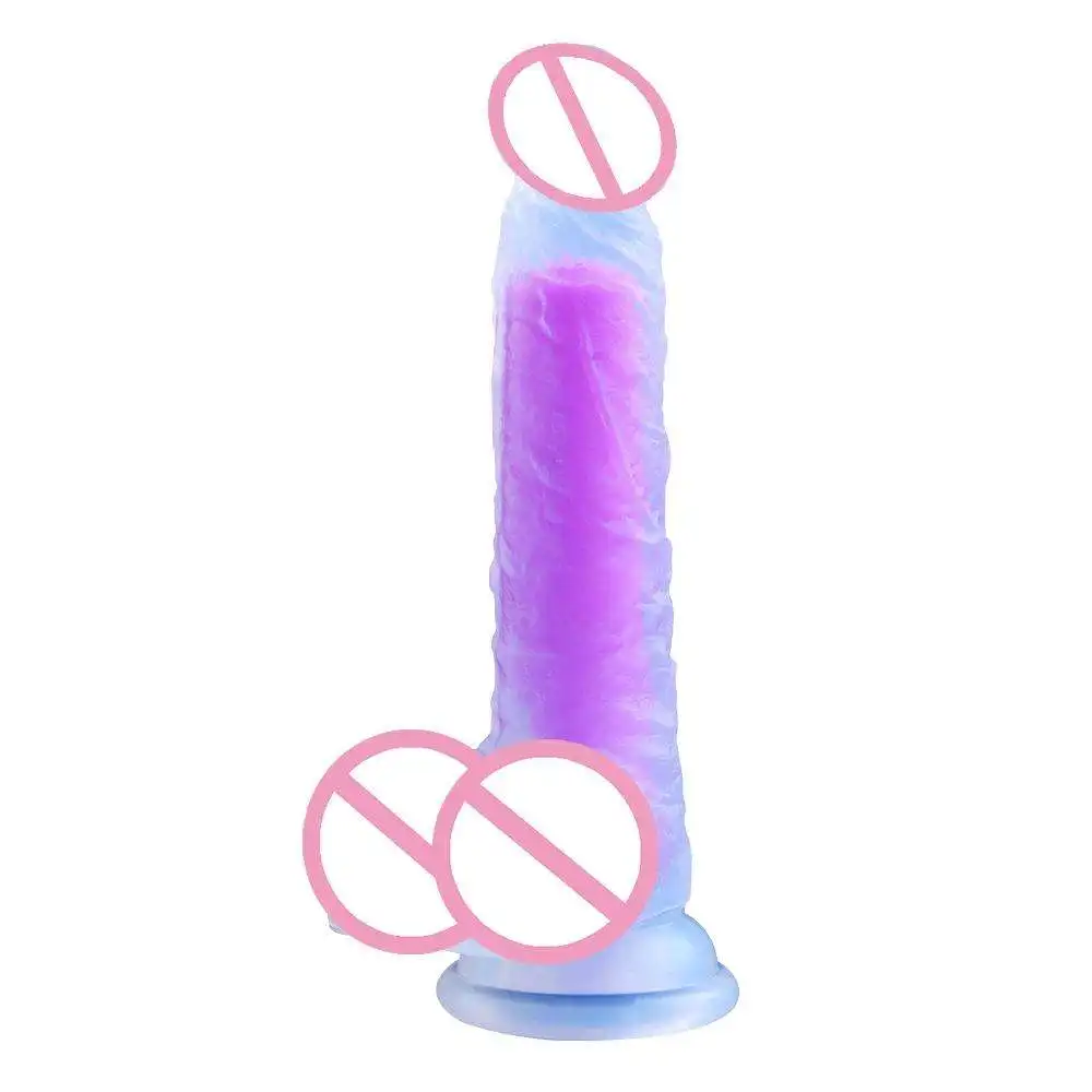 Hot Sale cheap Rainbow Colorful Real Touch Feeling Silicone Dildo Huge masturbator for women