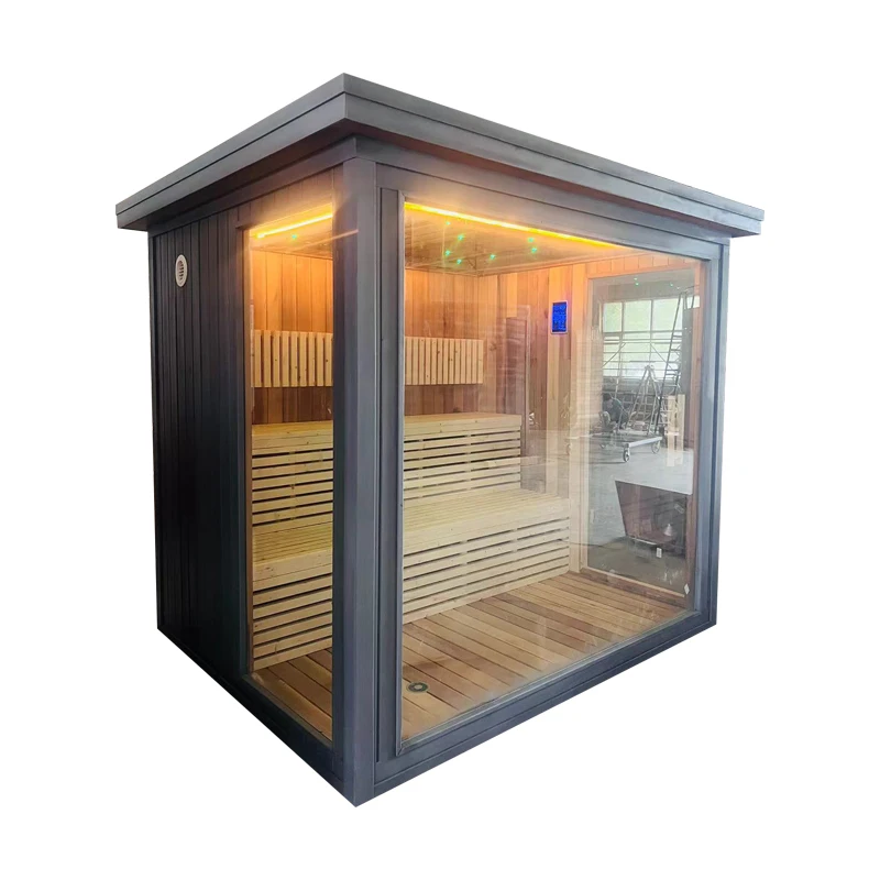 China Popular Red Cedar Outdoor Cube Sauna And Steam Rooms Most Design