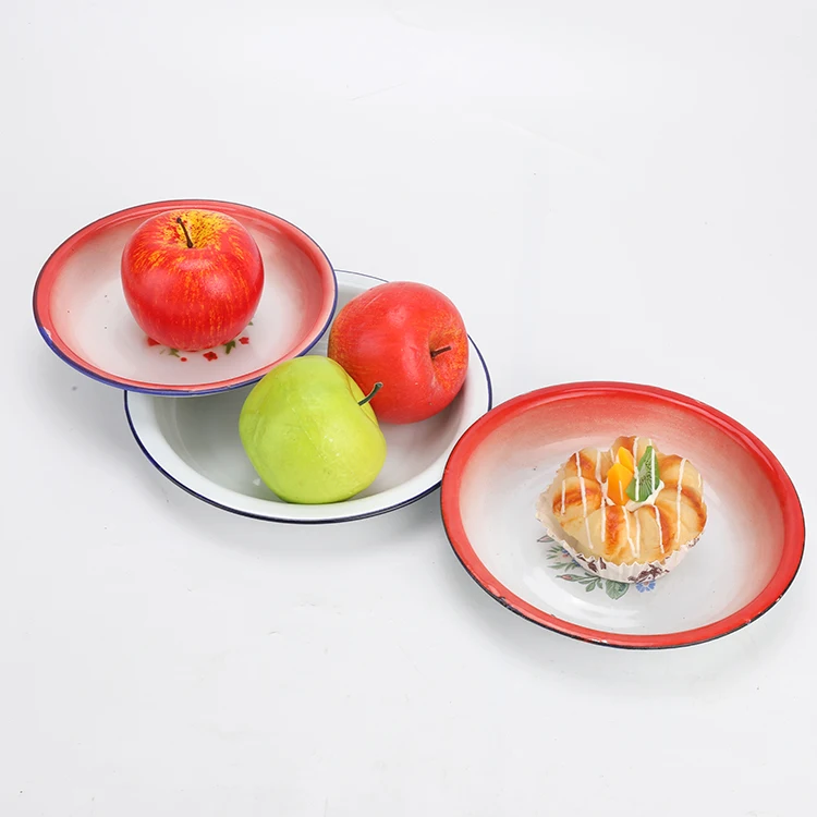 Hot-selling circular enameled dishes of different sizes