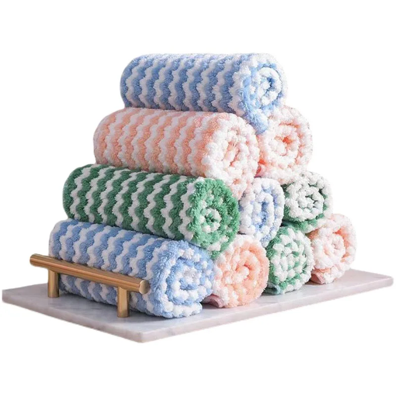 Kitchen Supplies Coconut Shell Rag Household Lint-Free Dish Clean Microfiber Cloth 1/2/3/5/10 / Strip Thick Absorbent Non-Stick