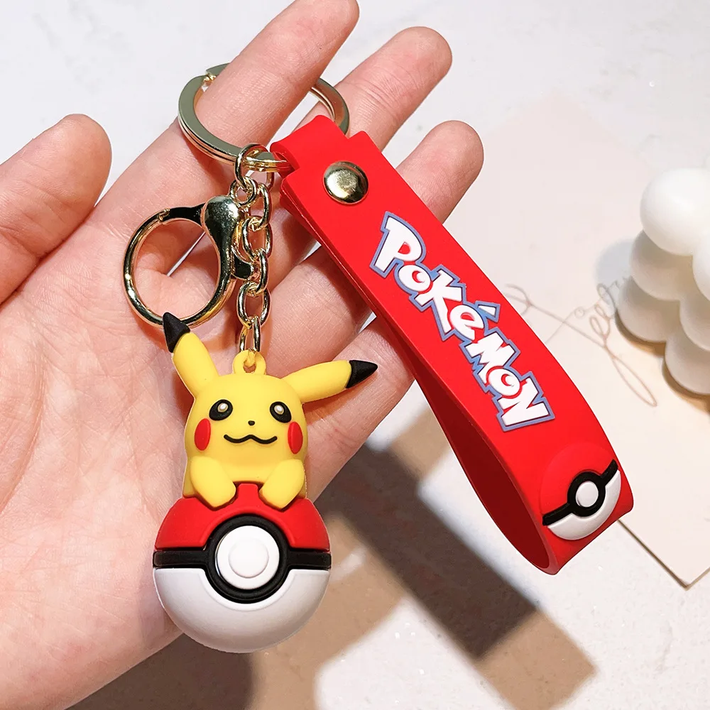 New Arrival Eevee Charmander Keychains Pokemons Keychains 3d Pokeball Keychains For Kids Gift