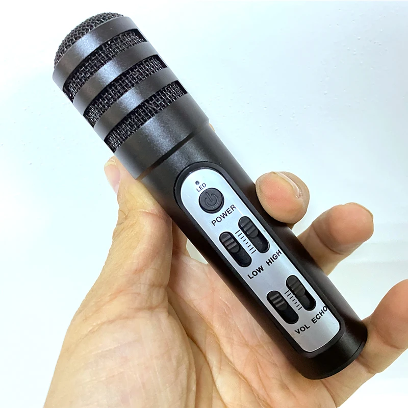 Мини Портативный перезаряжаемый беспроводной Ручной конденсаторный микрофон, Универсальный микрофон для караоке, живого пения, микрофон
