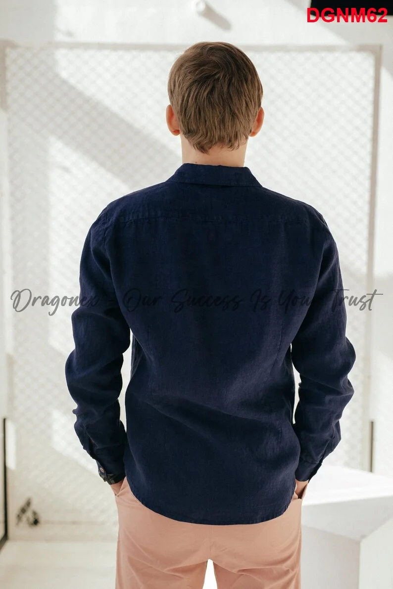 OEM Mens  Shirt Custom Print Embroidery Logo Plus Size 100% Cotton Long Sleeve Flannel Shirt For Men