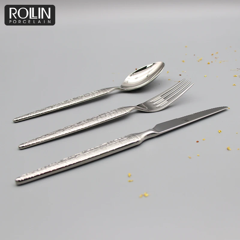 Baroque Cutlery Luxury Flatware Sets For Gift Stainless Cutlery Tableware Wedding Set