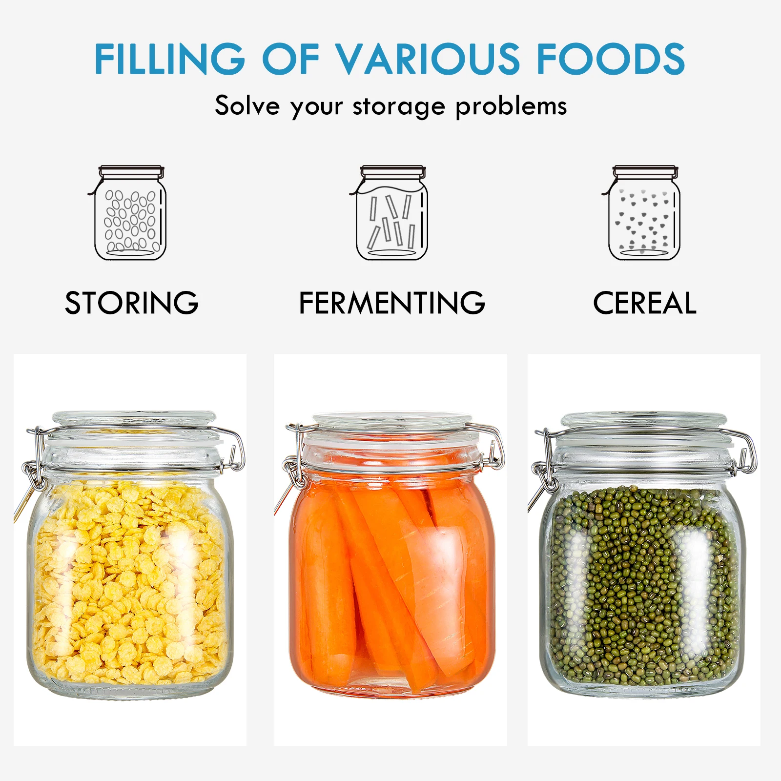 Круглая воздухонепроницаемая стеклянная банка с крылом герметичные прокладки резиновые для консервов маринованных овощей