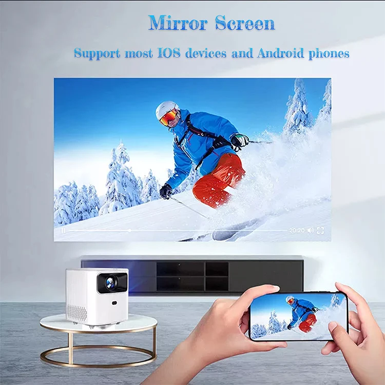 3D Android Smart WIFI Pico Mini Portable LED LCD Projector Home Theater for Smartphone Tablet PC