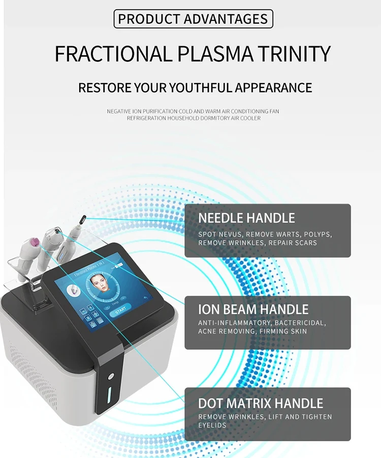 3 in 1 mole acne scar removal fractional plasma device jet Ion beam plasma Eyelid Lifting Plasma Pen For Acne Wrinkle Anti-aging