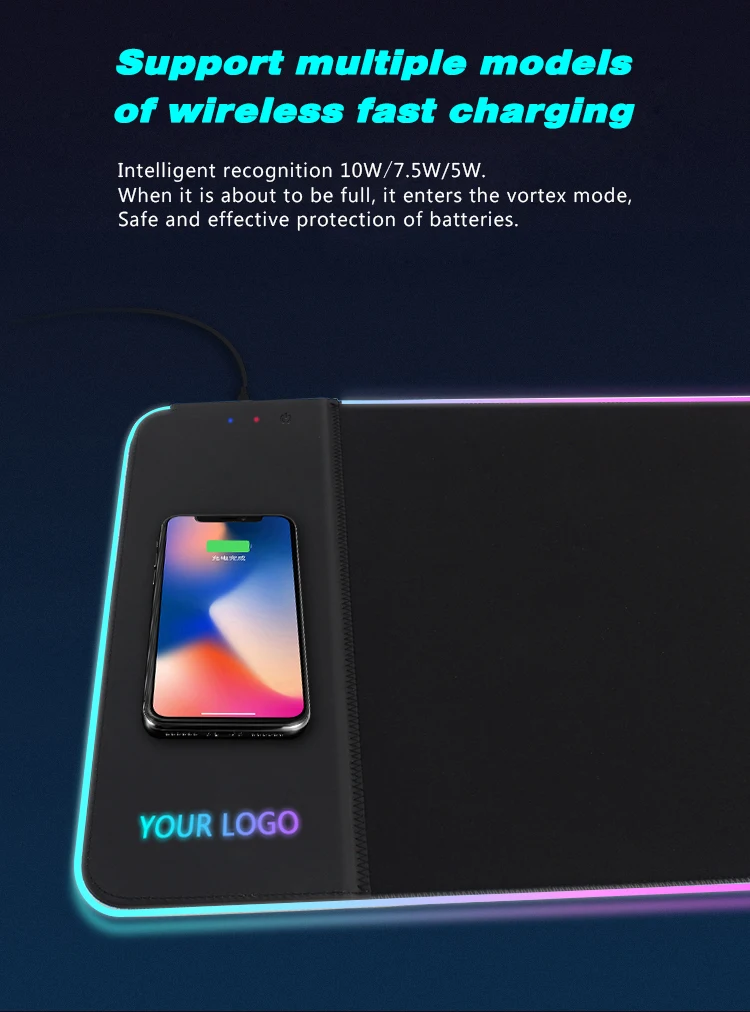  Отличная Roc горячая Распродажа RGB подсветкой гигантские надувные игровые большой размер мышь и клавиатура стол коврик с быстрым 15 Вт беспроводной