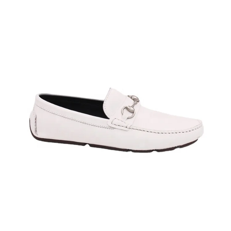 GG17217-24 WHITE  costume homme  men moccasins rubber outsole mens casual shoes